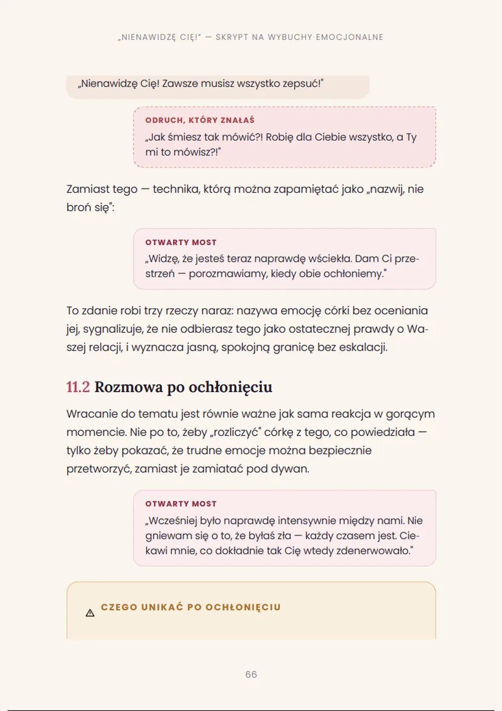 Skrypt na wybuchy emocjonalne: Nienawidzę Cię