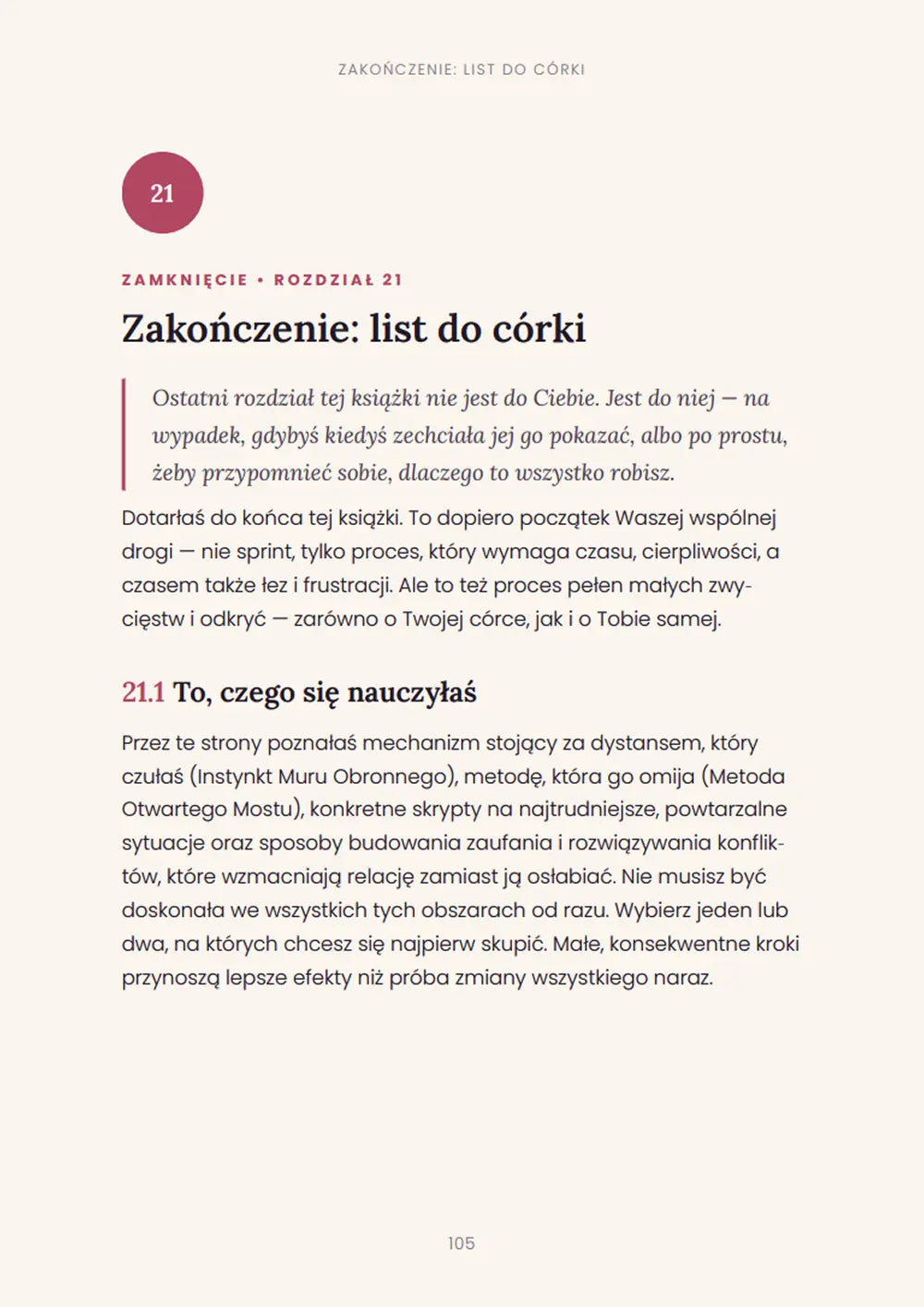 List do córki